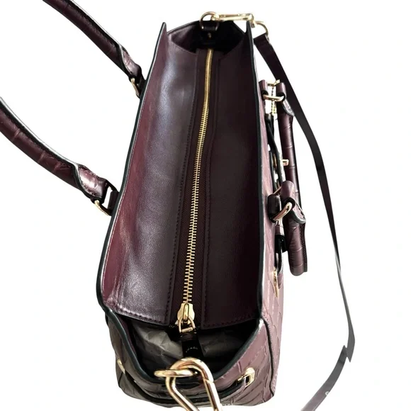 Coach Blake Carryall Satchel Shoulder Bag Burgundy Leather - Picture 6 of 17